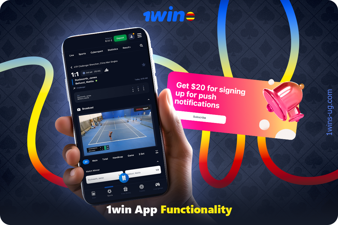 The 1win app has a great functionality compatible with most modern smartphones