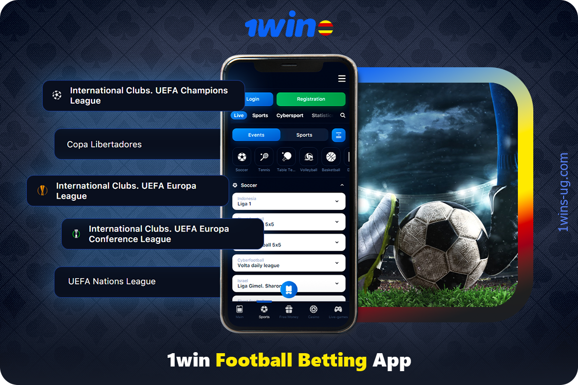 The 1win Uganda app offers a large number of soccer sporting events for betting