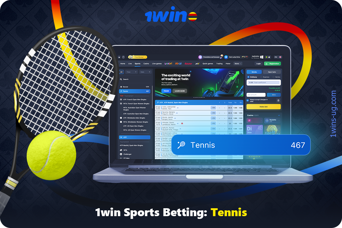 You have the opportunity to bet at 1win on a sporting discipline like Tennis