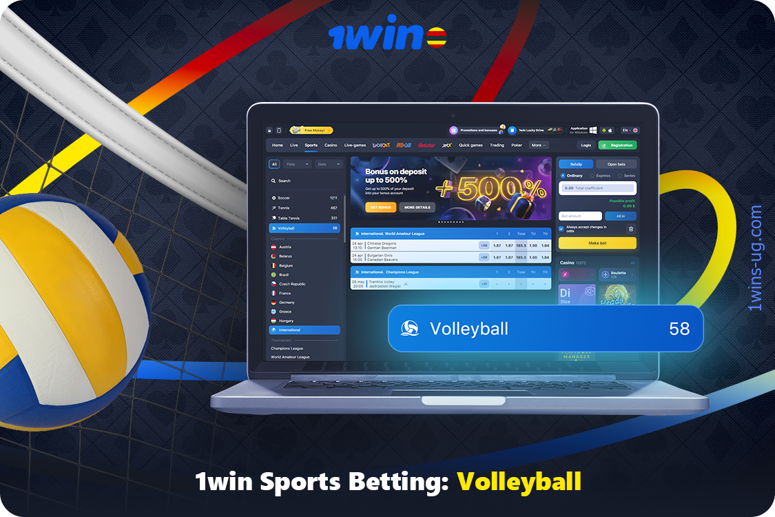 Betting opportunities at 1win Uganda on the best volleyball tournaments