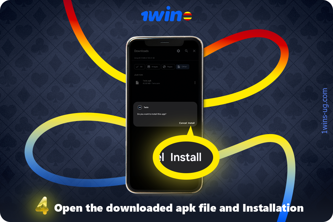 To access the 1win app, open the downloaded apk file and confirm the installation