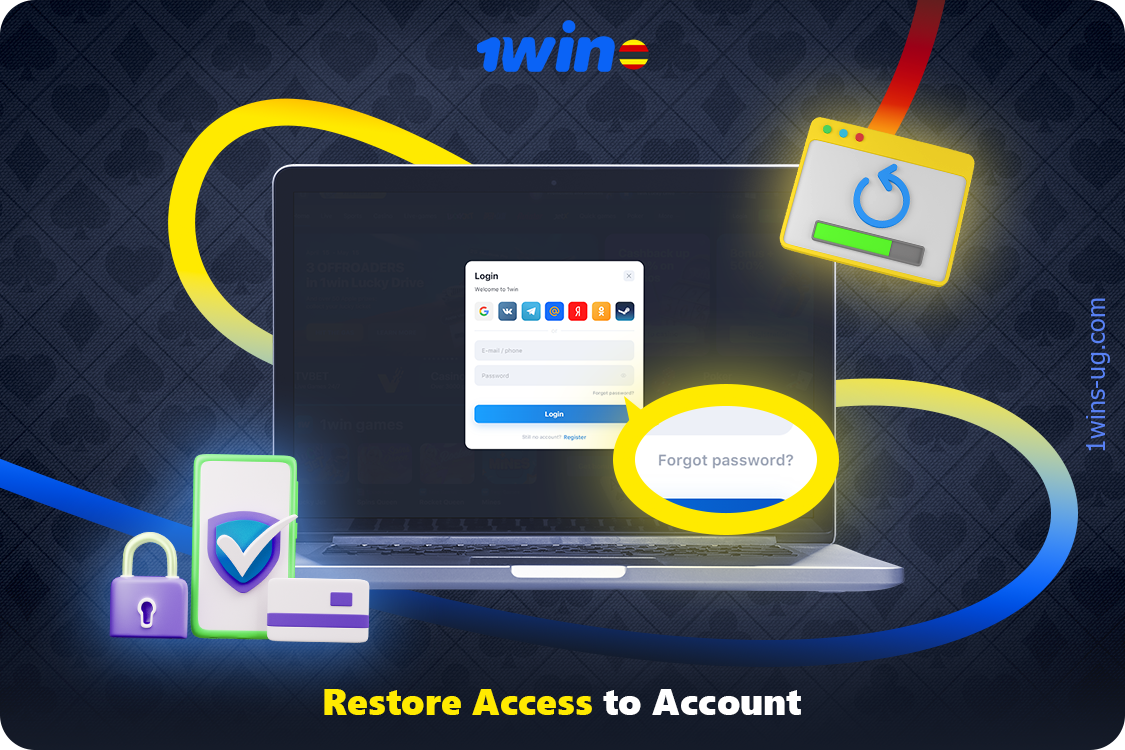 Restore access to your 1win account by clicking on the Forgot password button on the form