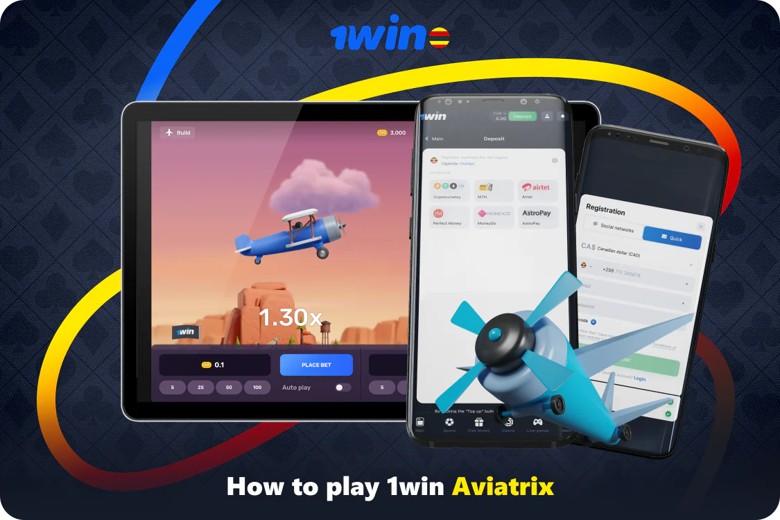 Ugandan players must register on 1win and deposit to play Aviatrix